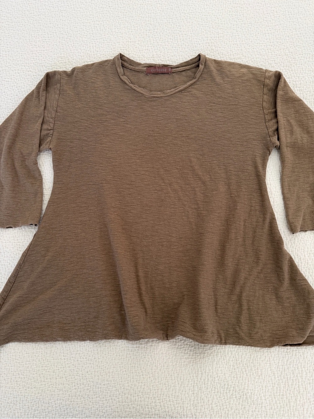 cut loose Brown Relaxed Long Sleeve Tee